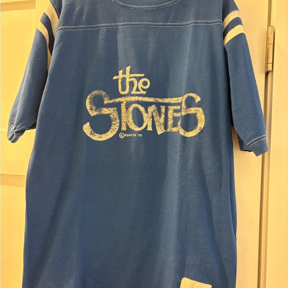 Vintage 1975 Rolling Stones Tour of the Americas football-style jersey t-shirt
